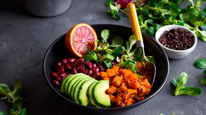 Healthy bowl of food