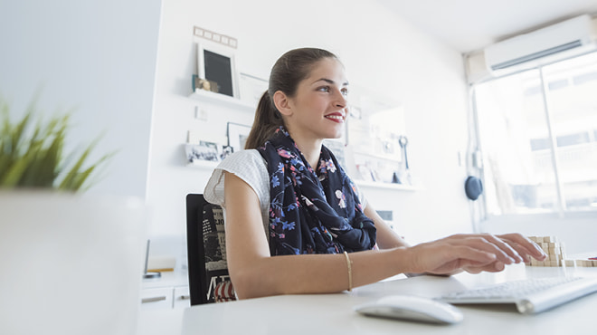 Typing on Keyboard in Home Office