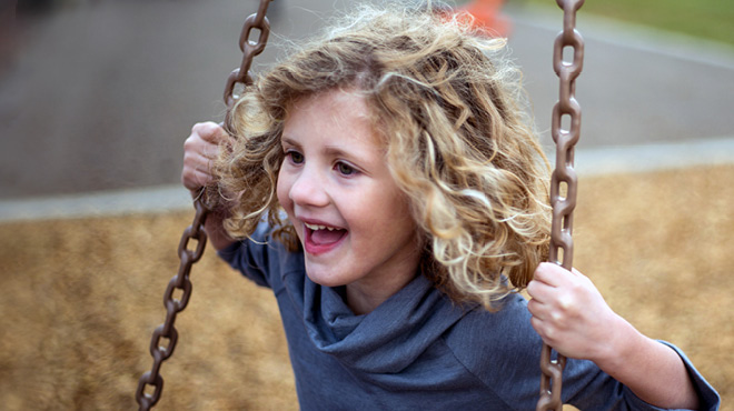 Child on swing