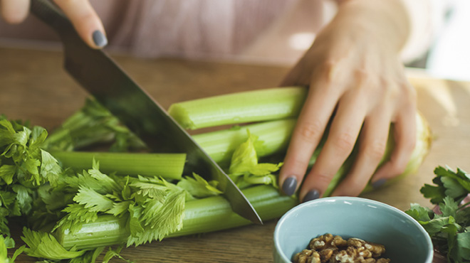 Cutting celery