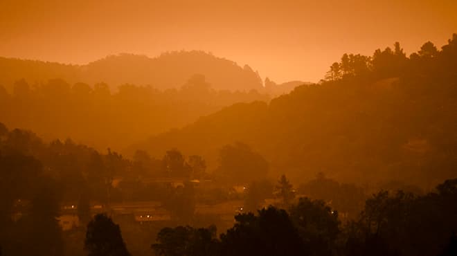 Hazy orange scenery