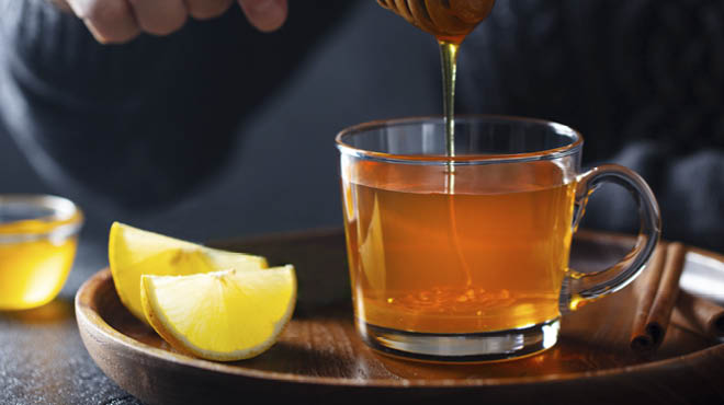 Tea with honey and lemon