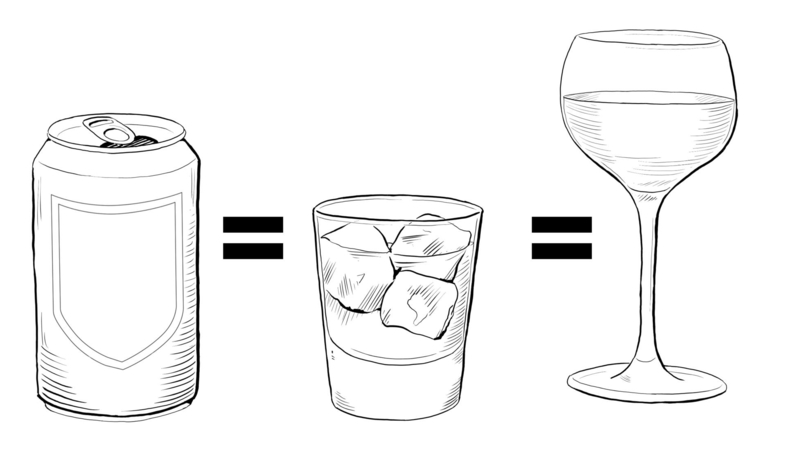 drawing of alcohol glasses