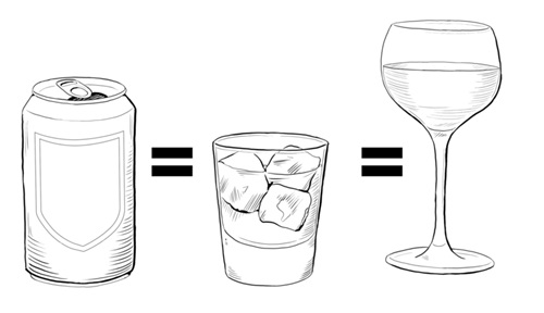 drawing of alcohol glasses