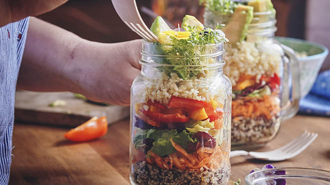 Meal prepping in jars