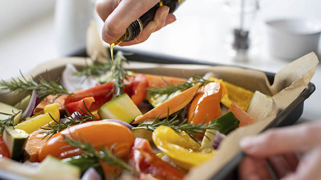 Veggies and rosemary dish